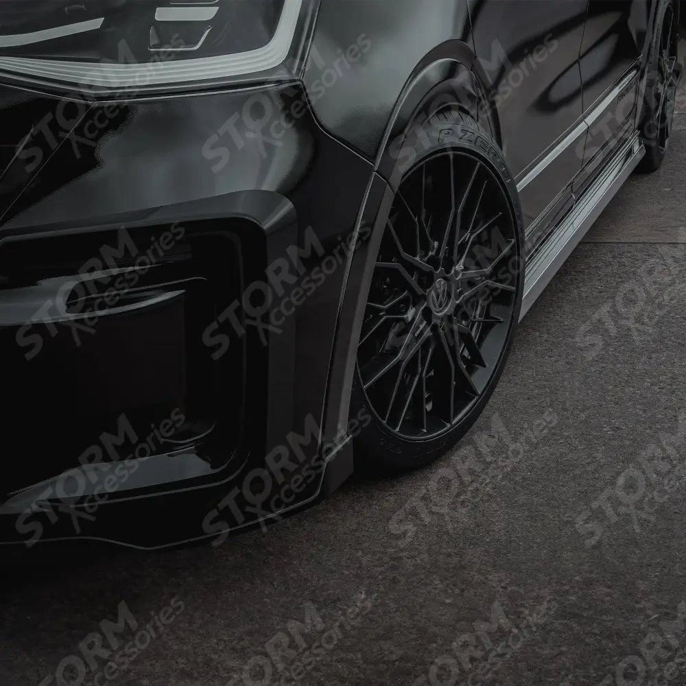 Volkswagen Transporter LWB T7 2025 On Trapezoid Side Bars In Stainless Steel