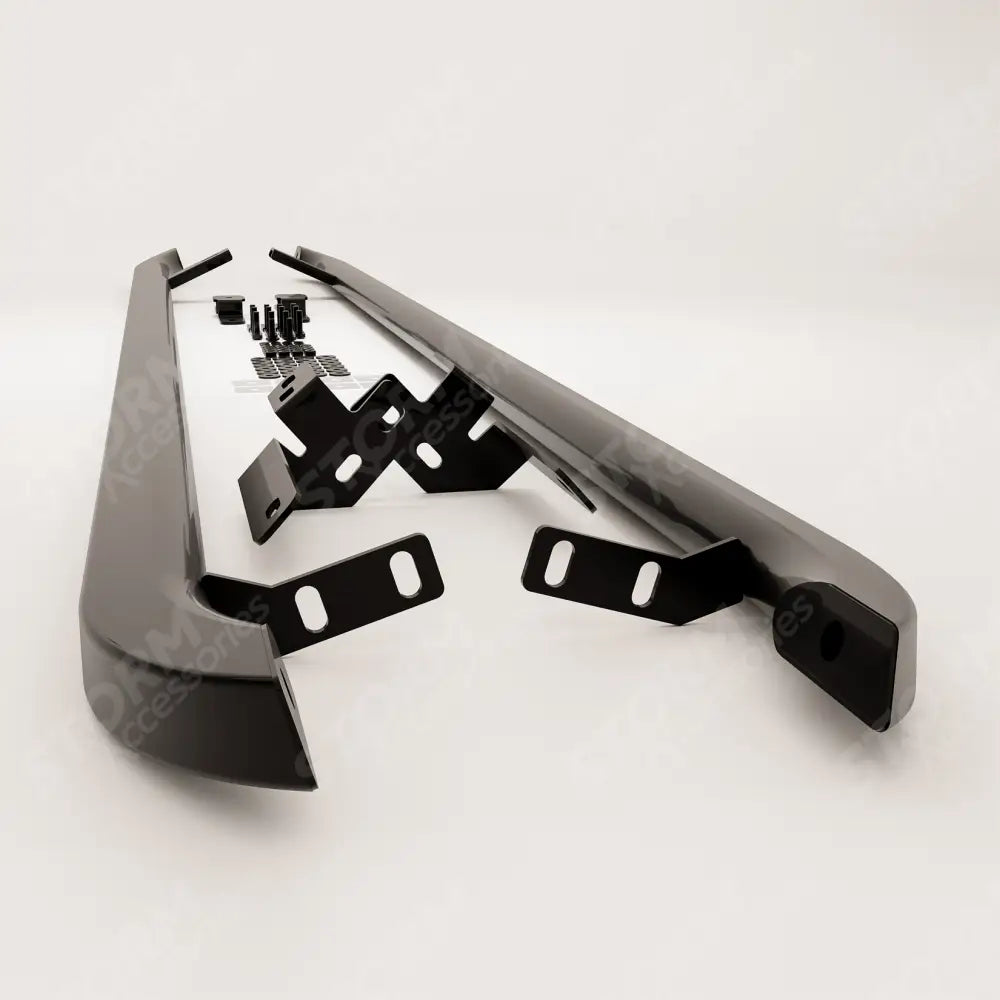 Volkswagen Transporter SWB T7 2025 on Trapezoid Side Bars In Gloss Black