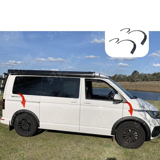 Volkswagen Transporter T6.1 2019-2021 Wheel Arch Trims Gloss Black (8pcs)