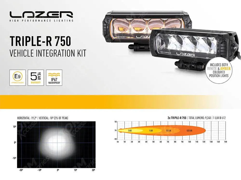 Volkswagen Transporter T6.1 2019 - 2024 - Lazer Light Grill Mount Kit - Triple-r 750 Standard
