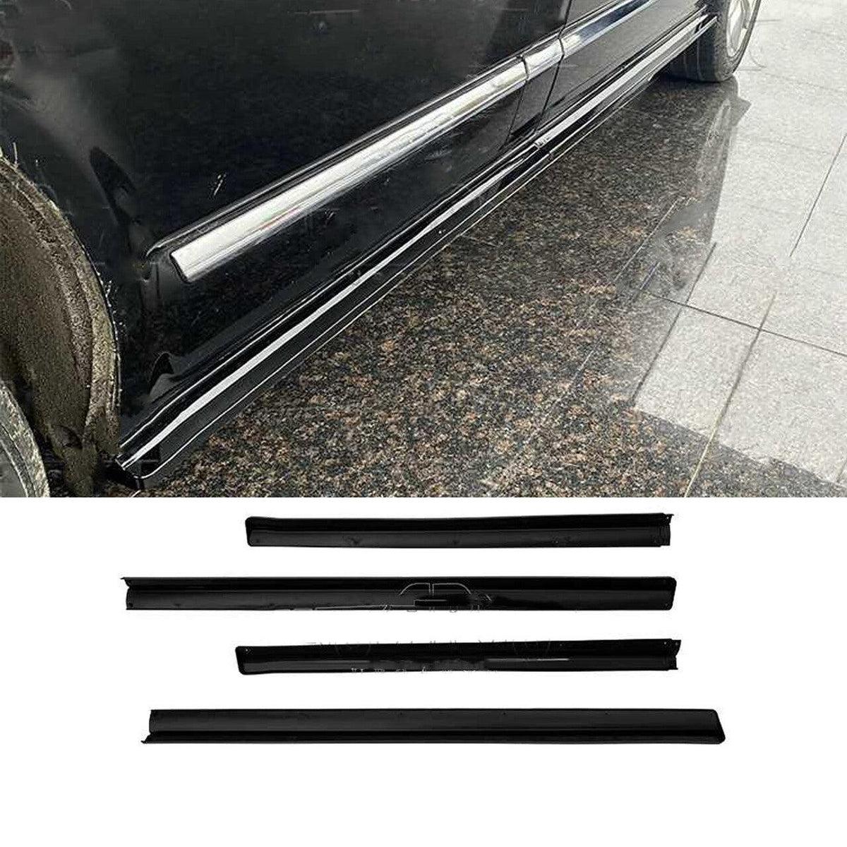 Volkswagen Transporter T6 2015-2019 SWB Side Skirt Splitters 2 Piece In Gloss Black