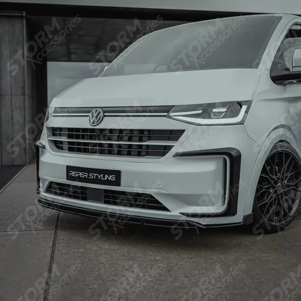 Volkswagen Transporter T7 2025 on Front Splitter Lip In Gloss Black