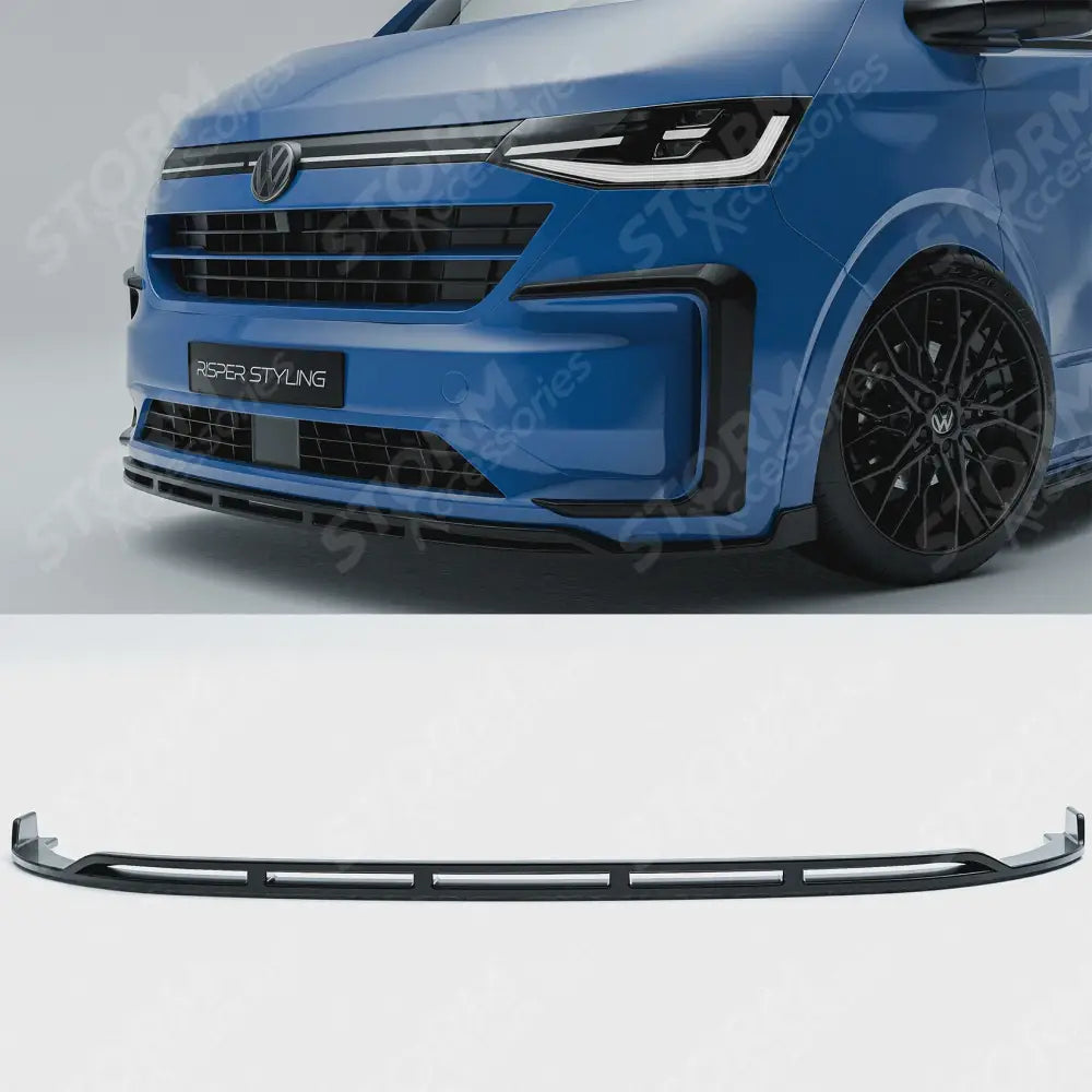Volkswagen Transporter T7 2025 on Front Splitter Lip In Gloss Black