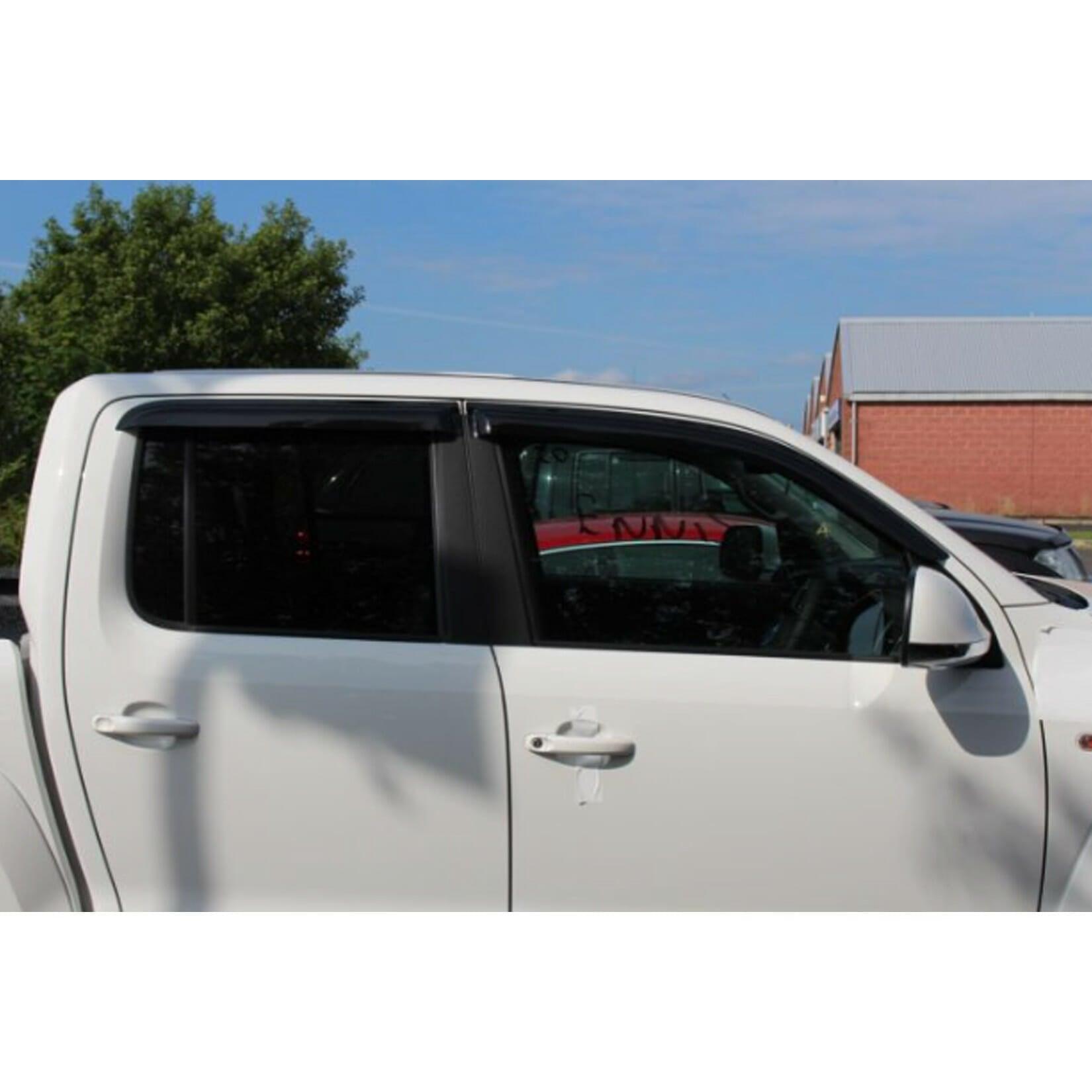 Vw Amarok 2010-2017 - Double Cab Wind Deflectors 4-pcs Set - Black - External Fit