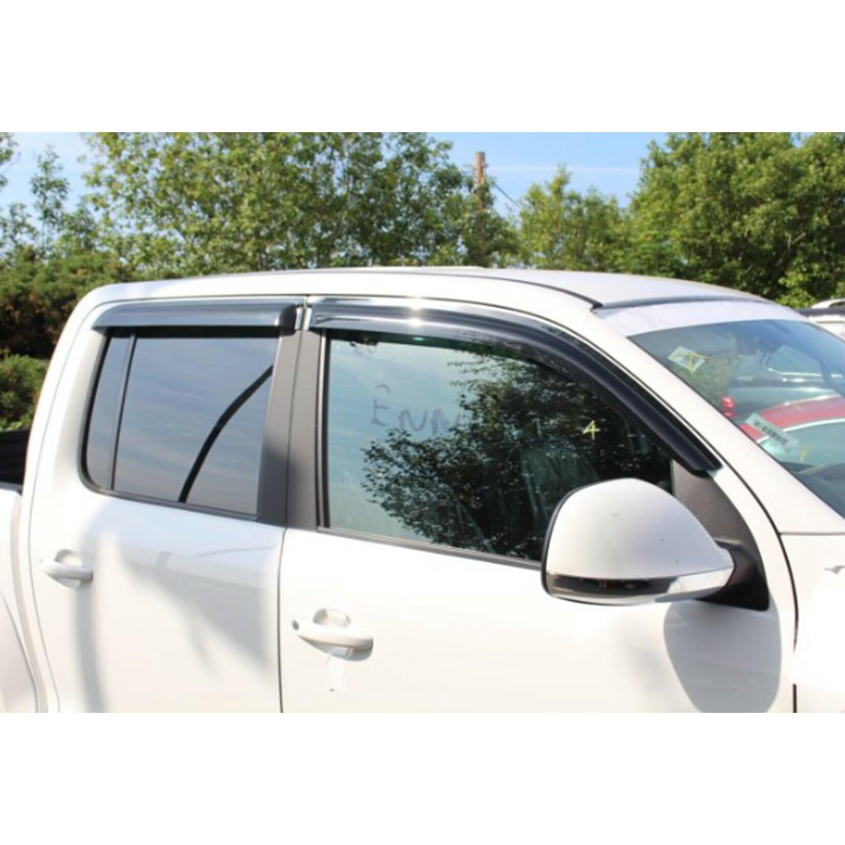 Vw Amarok 2010-2017 - Double Cab Wind Deflectors 4-pcs Set - Black - External Fit