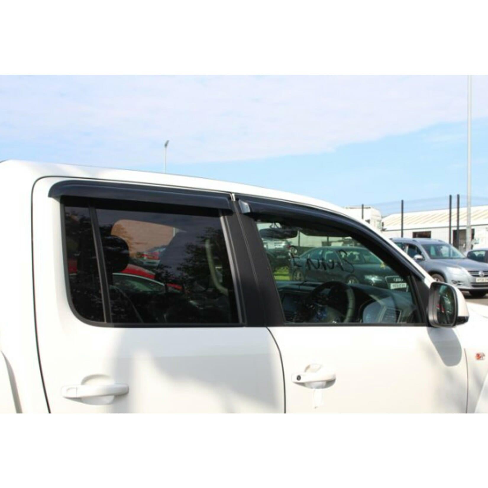 Vw Amarok 2010-2017 - Double Cab Wind Deflectors 4-pcs Set - Black - External Fit