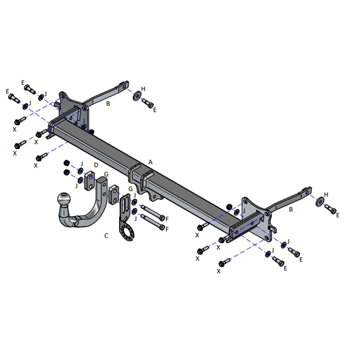 VW CADDY 2020 ONWARD COMPLETE TOW BAR - Storm Xccessories