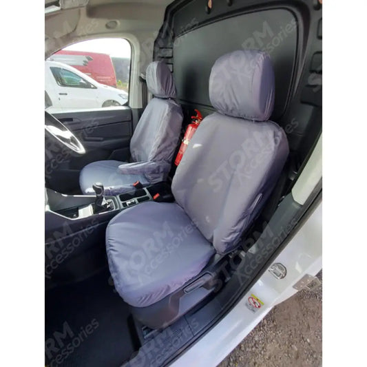 Vw Caddy 2021 On Front Driver And Passenger Seat Covers - Grey