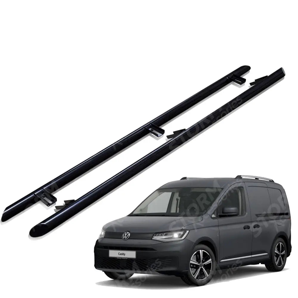 Vw Caddy 2021 On - Side Bars Steps - Angular Type - Short Wheel Base - Black - 60mm
