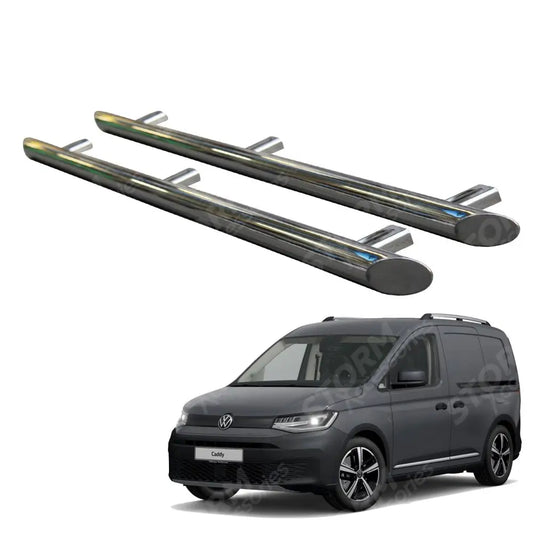 Vw Caddy 2021 On - Stainless Steel Side Bars Steps - Angular Type - Short Wheel Base - 60mm