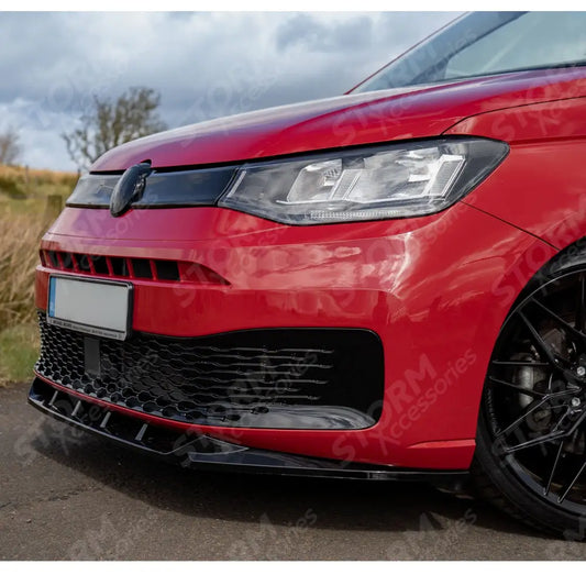 Vw Caddy 2021 On V2 Front Splitter - Gloss Black