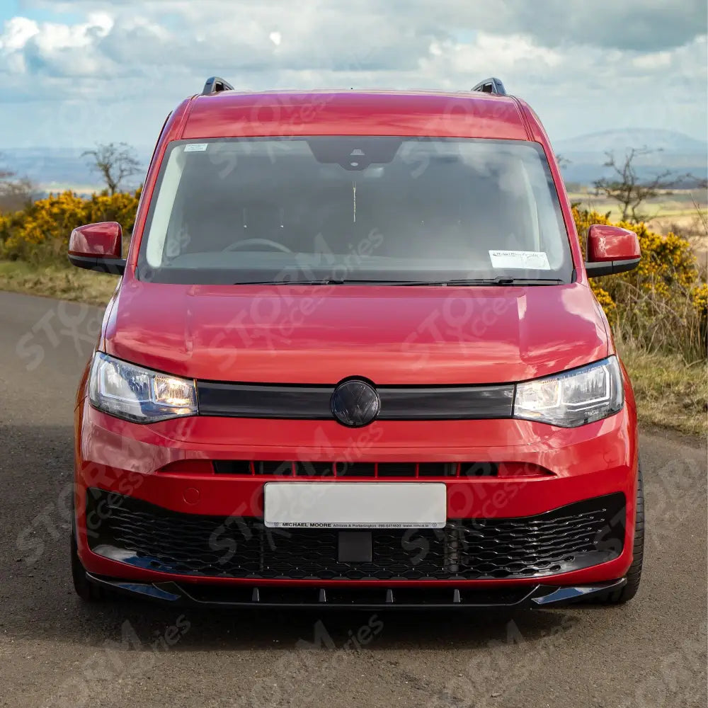 Vw Caddy 2021 On V2 Front Splitter - Gloss Black