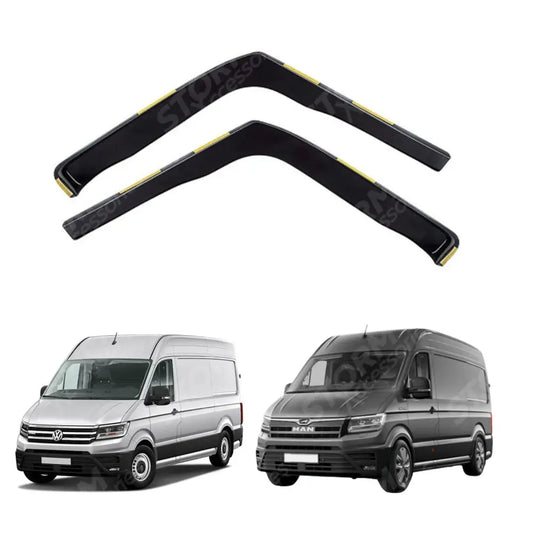 Vw Crafter 2017 On / Man Tge 2017 On Stx Wind Deflectors 2pcs Set - Internal Fit - Dark Smoke