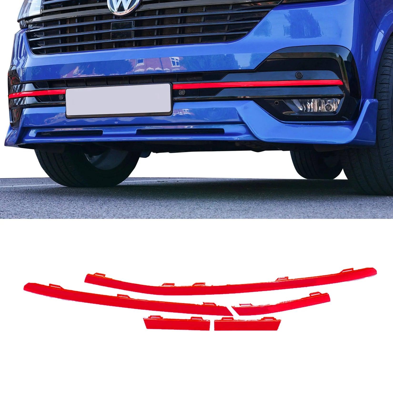 VW T6.1 2019 ON TRANSPORTER FRONT BUMPER LOWER 5PCS GRILLE TRIM INSERTS CHOOSE COLOUR - Storm Xccessories2