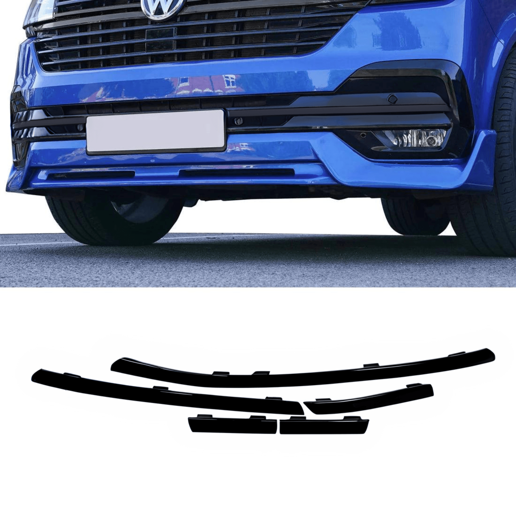 VW T6.1 2019 ON TRANSPORTER FRONT BUMPER LOWER 5PCS GRILLE TRIM INSERTS CHOOSE COLOUR - Storm Xccessories