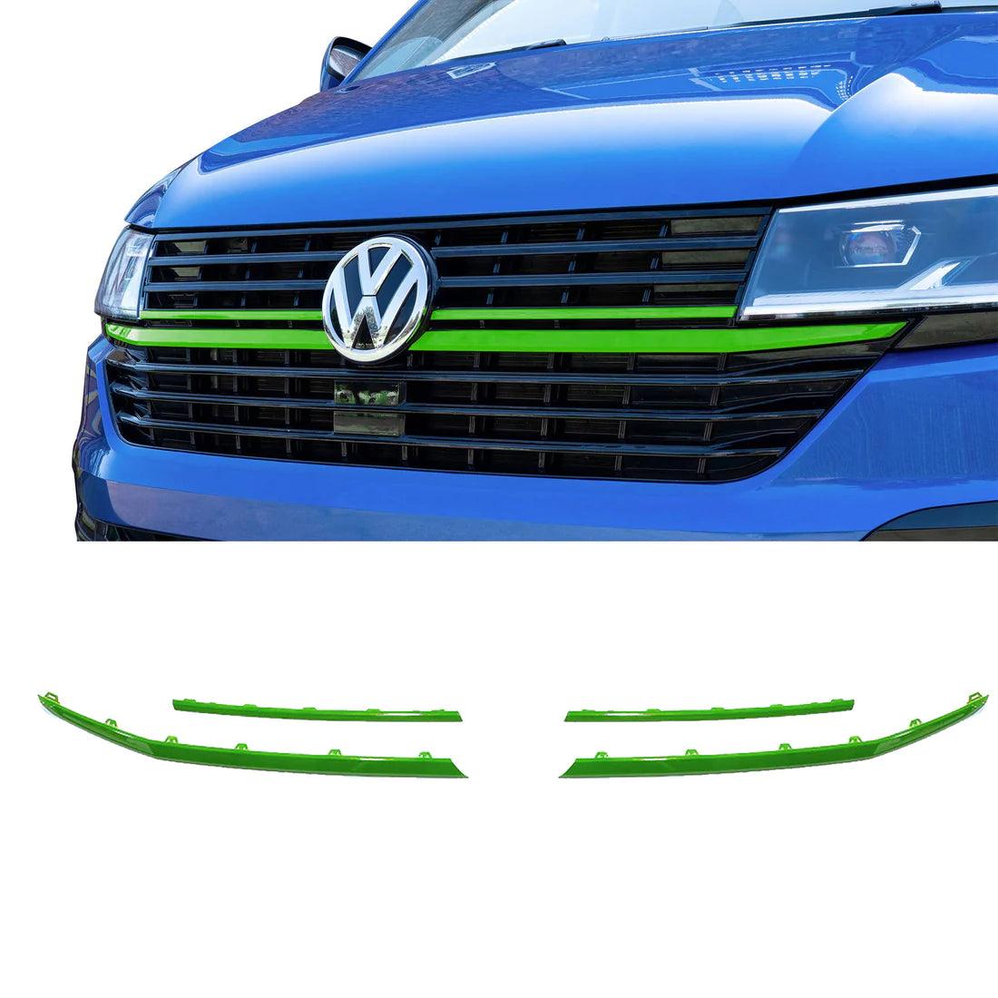 VW T6.1 TRANSPORTER FRONT RADIATOR BADGED GRILLE UPPER LOWER CLIP IN TRIM CHOOSE COLOUR - Storm Xccessories2