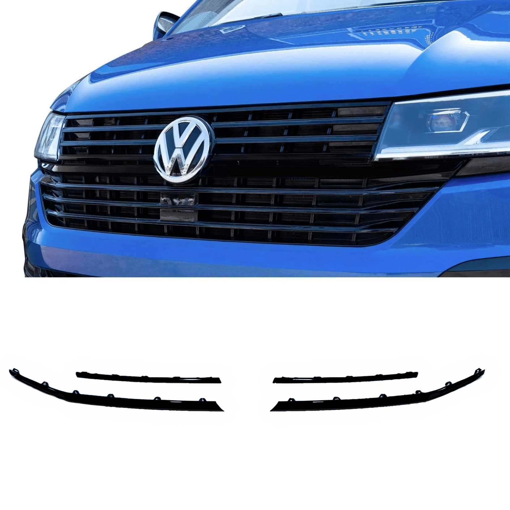 Vw T6.1 Transporter Front Radiator Badged Grille Upper Lower Clip In Trim Choose Colour