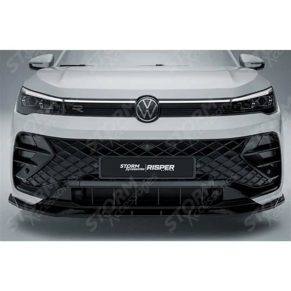 VW Tiguan R-Line MK3 2024 On Front Splitter In Gloss Black
