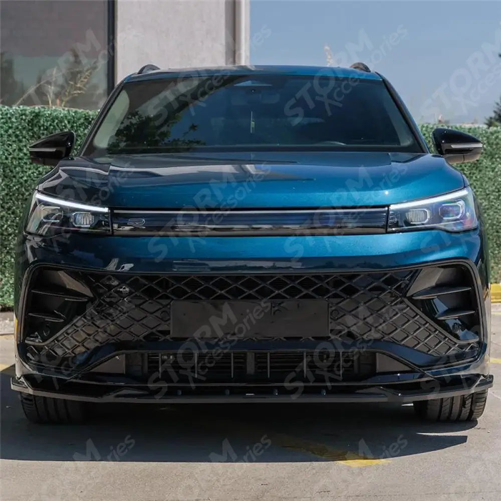 VW Tiguan R-Line MK3 2024 On Front Splitter In Gloss Black