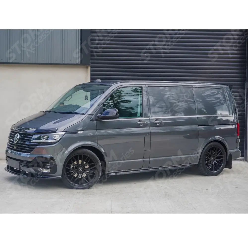 Vw Transporter 6.1 2019 - 2024 Stx 3 Piece Style Front Splitter Spoiler - Gloss Black
