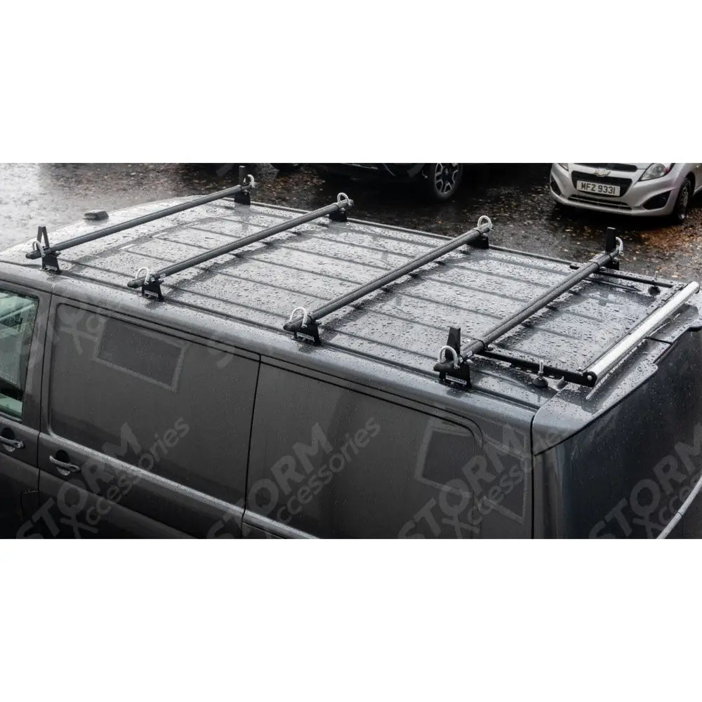 Vw Transporter T5 2003 - 2024 Ridgerack Roof Rack - 4 Bar Style - Black