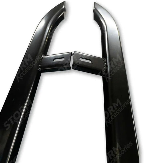 Vw Transporter T5 & T6 Lwb 2003-2023 Trapezoid Side Bars In Gloss Black