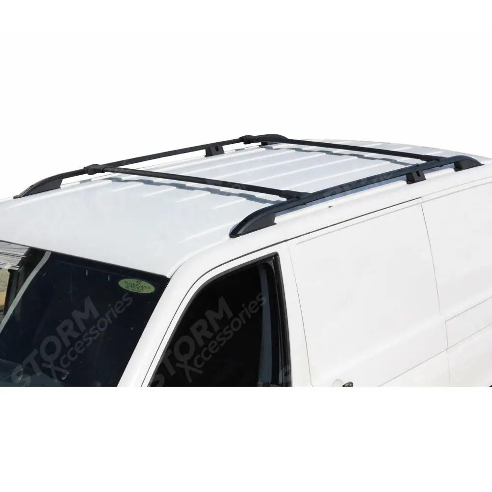 Vw Transporter T5 - T6 - Swb Black Roof Rails And Cross Bars - Set