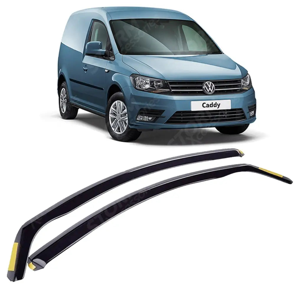 W130 For Vw Caddy 2015 On Stx Internal Wind Deflectors - 2pcs - Clip In Fitment - Dark Smoke