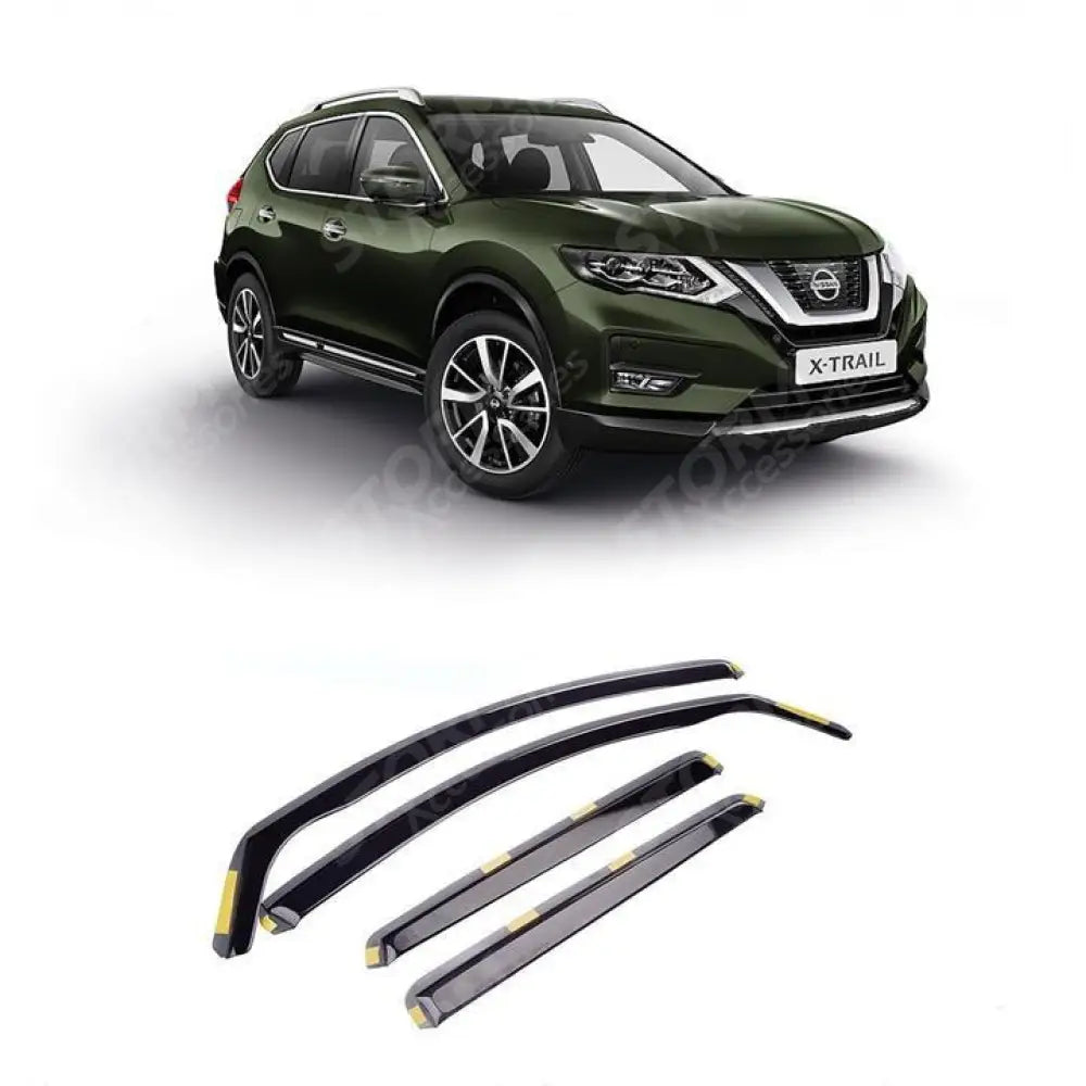 W149 - Nissan X-trail 2014 On Stx Wind Deflectors 4pcs Set - Internal Fit - Dark Smoke