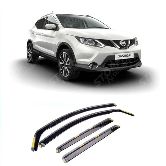 W150 For Nissan Qashqai 2014 On Stx Wind Deflectors 4pcs Set - Internal Fit - Dark Smoke