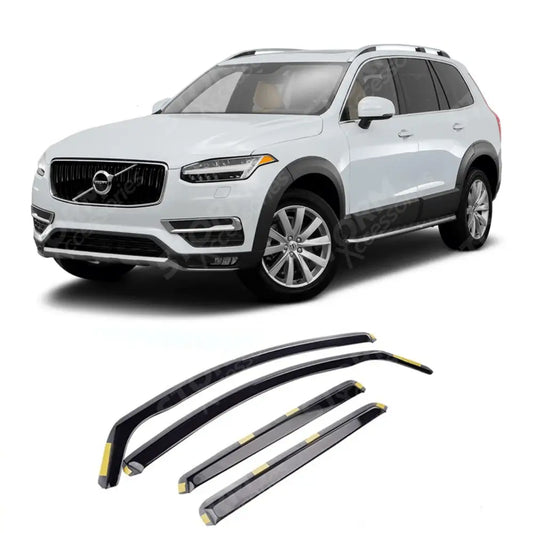 W163 - Volvo Xc90 2015 On Stx Internal Wind Deflectors - 4pcs - Clip In Fitment - Dark Smoke