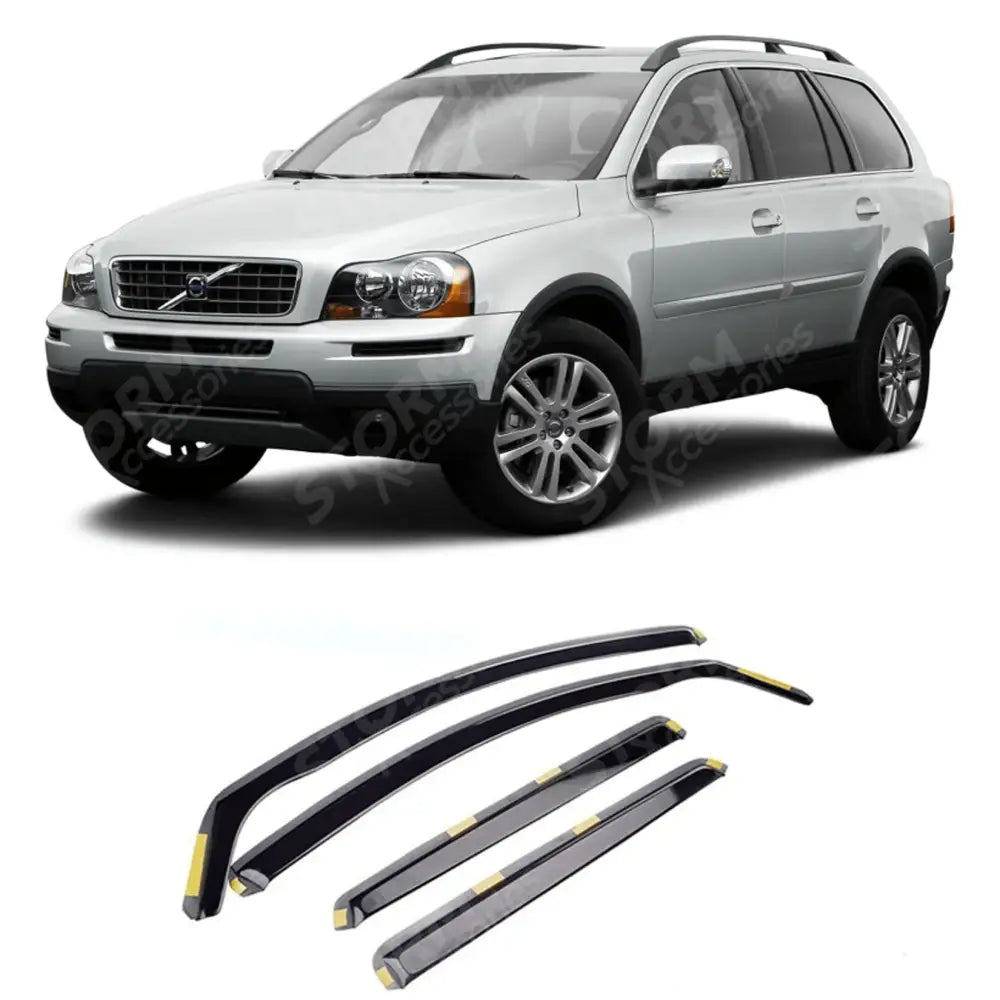 W164 - Volvo Xc60 2008-2017 Stx Internal Wind Deflectors - 4pcs - Clip In Fitment - Dark Smoke