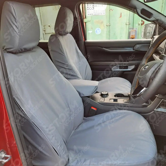 Wildtrak Double Cab Front Seat Covers Pair Grey For Ford Ranger 2023+