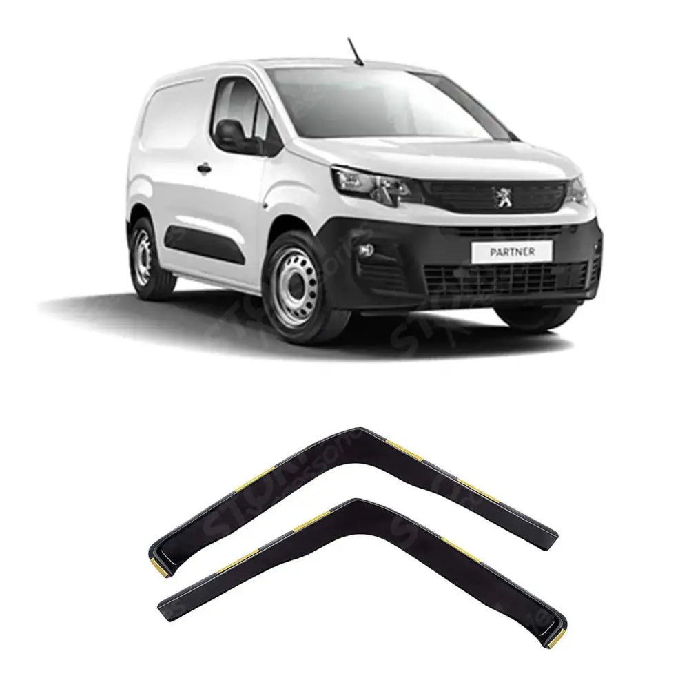 Wind Deflectors 2 Pcs Set Internal Fit Dark Smoke W104 For Citroen Berlingo - Peugeot Partner 2018 On