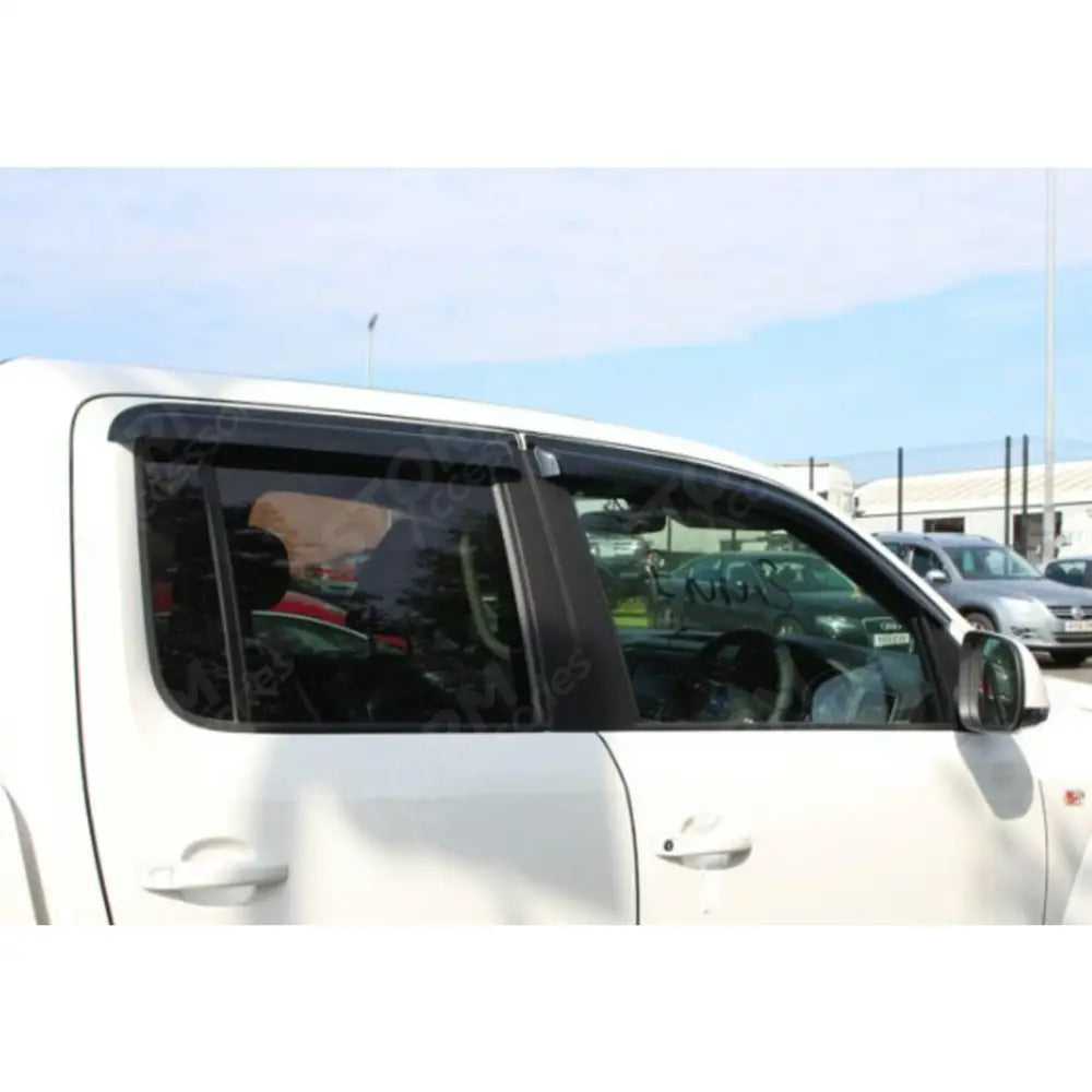 Wind Deflectors 4-pcs Set Black External Fit For Vw Amarok 2010-2017 Double Cab