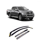 Wind Deflectors - Internal 4pc Set For Mitsubishi L200 Series 5 / 6 Double Cab