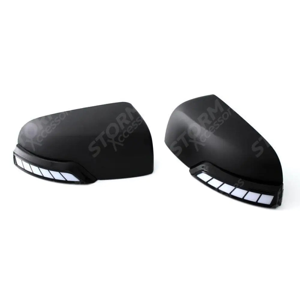 Wing Mirror Covers Caps With Indicator Leds Black Pair For Ford Ranger 2012-2022