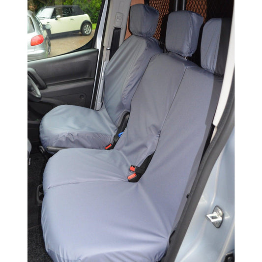 CITROEN BERLINGO 2018 ON - TOYOTA PROACE CITY 2020 ON DRIVER AND DOUBLE PASSENGER FRONT SEAT COVERS (NO ARMREST) - GREY - Storm Xccessories2