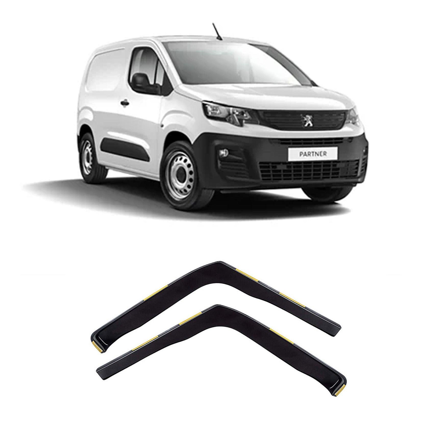 CITROEN BERLINGO - PEUGEOT PARTNER 2018 ON - WIND DEFLECTORS - 2 PCS SET INTERNAL FIT - DARK SMOKE - W104 - Storm Xccessories2