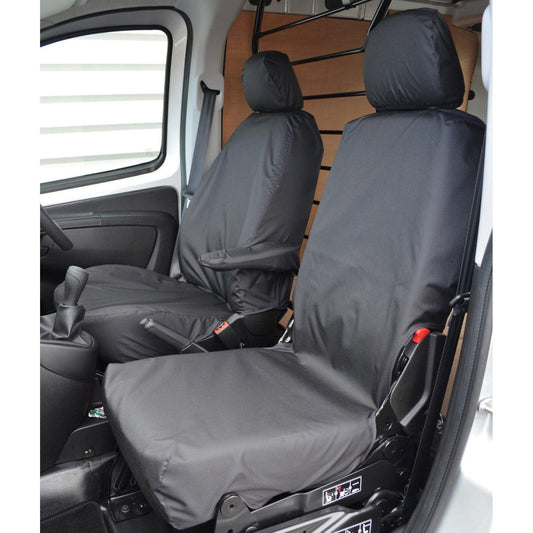 CITROEN NEMO VAN 2008 ON DRIVER AND FOLDING PASSENGER SEAT COVERS - PAIR - BLACK - Storm Xccessories2