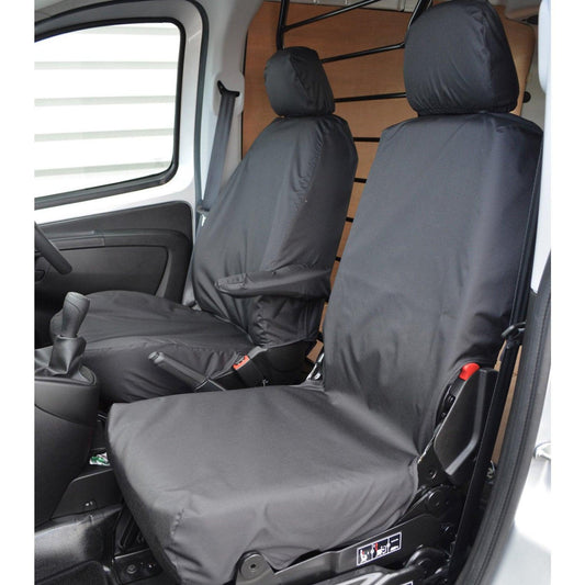 CITROEN NEMO VAN 2008 ON DRIVER’S SEAT AND NON-FOLDING PASSENGER SEAT COVERS - PAIR – BLACK - Storm Xccessories2