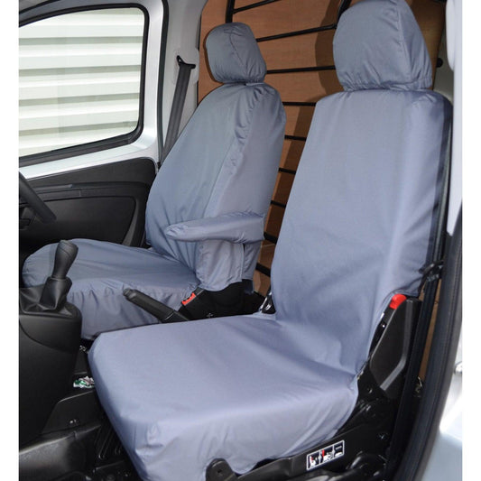 CITROEN NEMO VAN 2008 ON DRIVER’S SEAT AND NON-FOLDING PASSENGER SEAT COVERS -PAIR – GREY - Storm Xccessories2