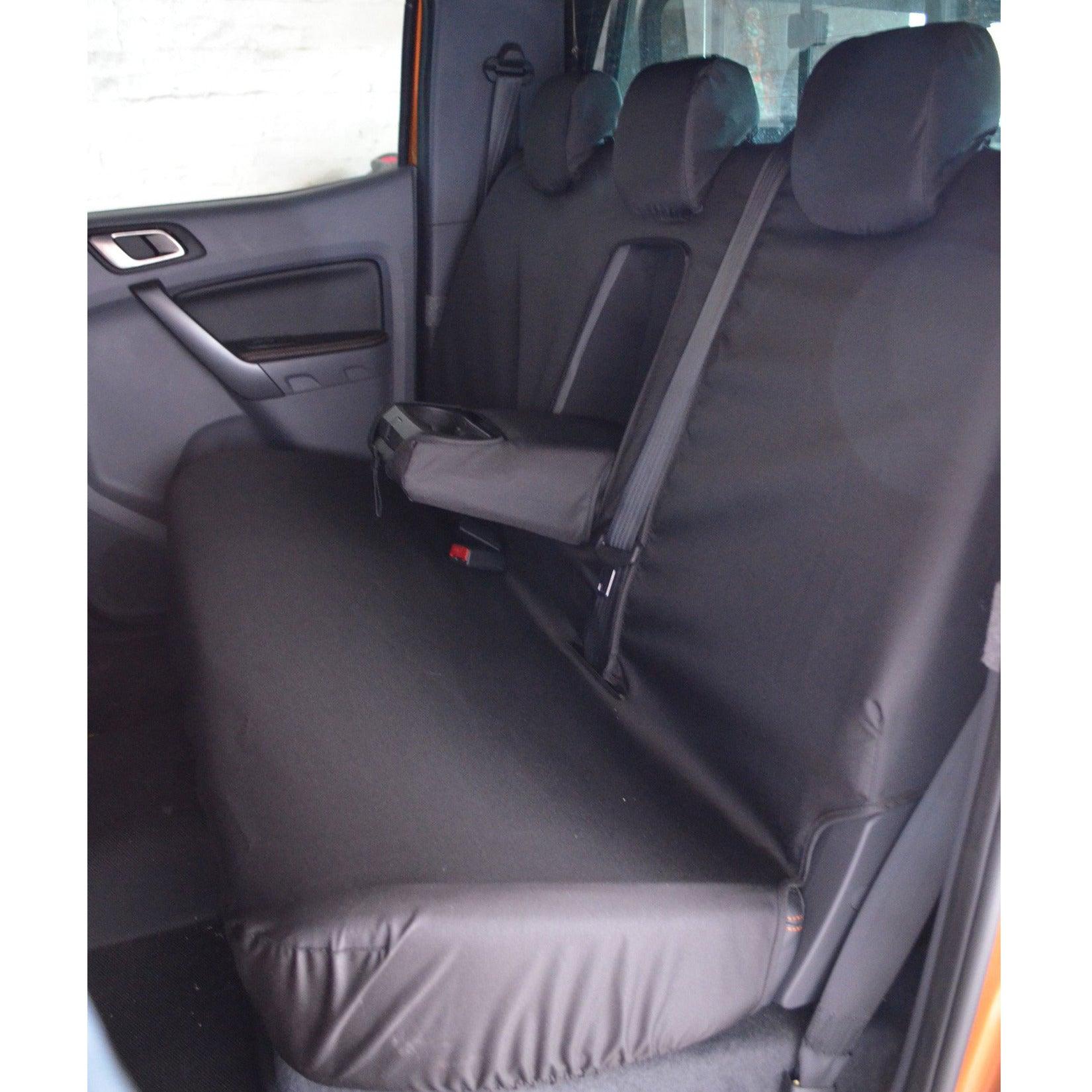 FORD RANGER 2012-2022- DOUBLE CAB REAR SEAT COVERS - BLACK - Storm Xccessories2