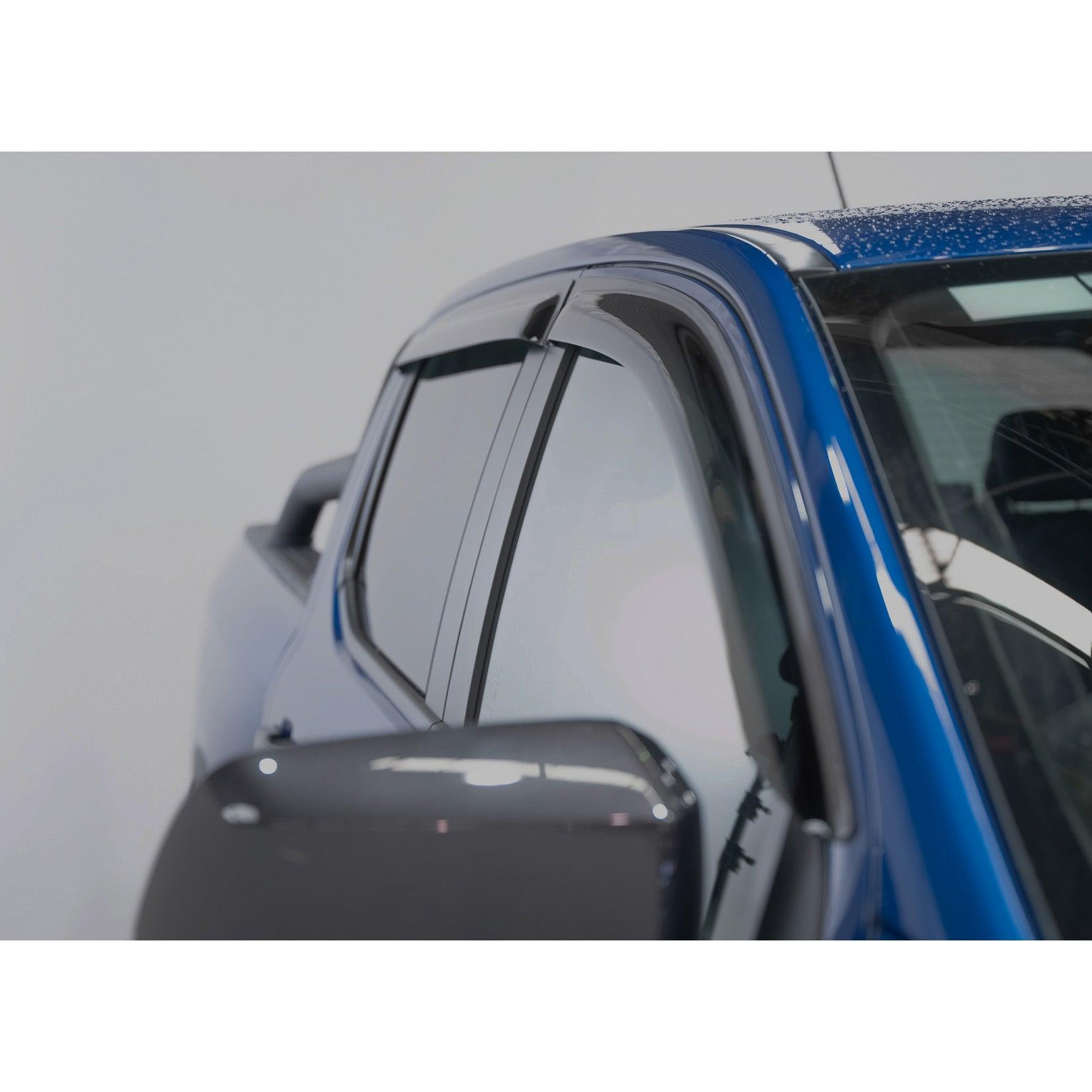 FORD RANGER DOUBLE CAB & VW AMAROK 2023 ON – EGR WIND DEFLECTORS EXTERNAL FIT – DARK SMOKE - Storm Xccessories2