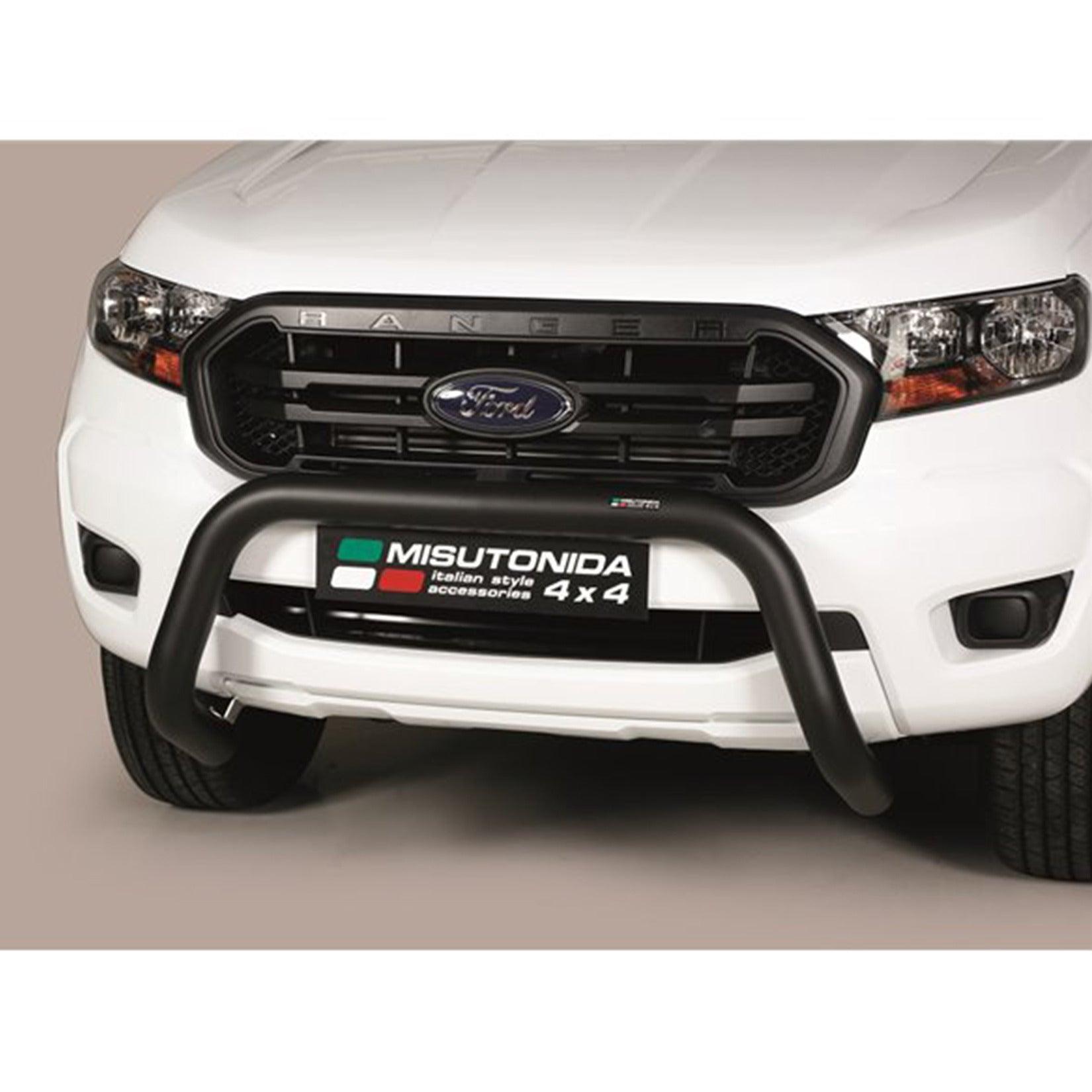 FORD RANGER T6 2012-2022- MISUTONIDA EC APPROVED FRONT A BAR - 76MM - BLACK FINISH - Storm Xccessories2