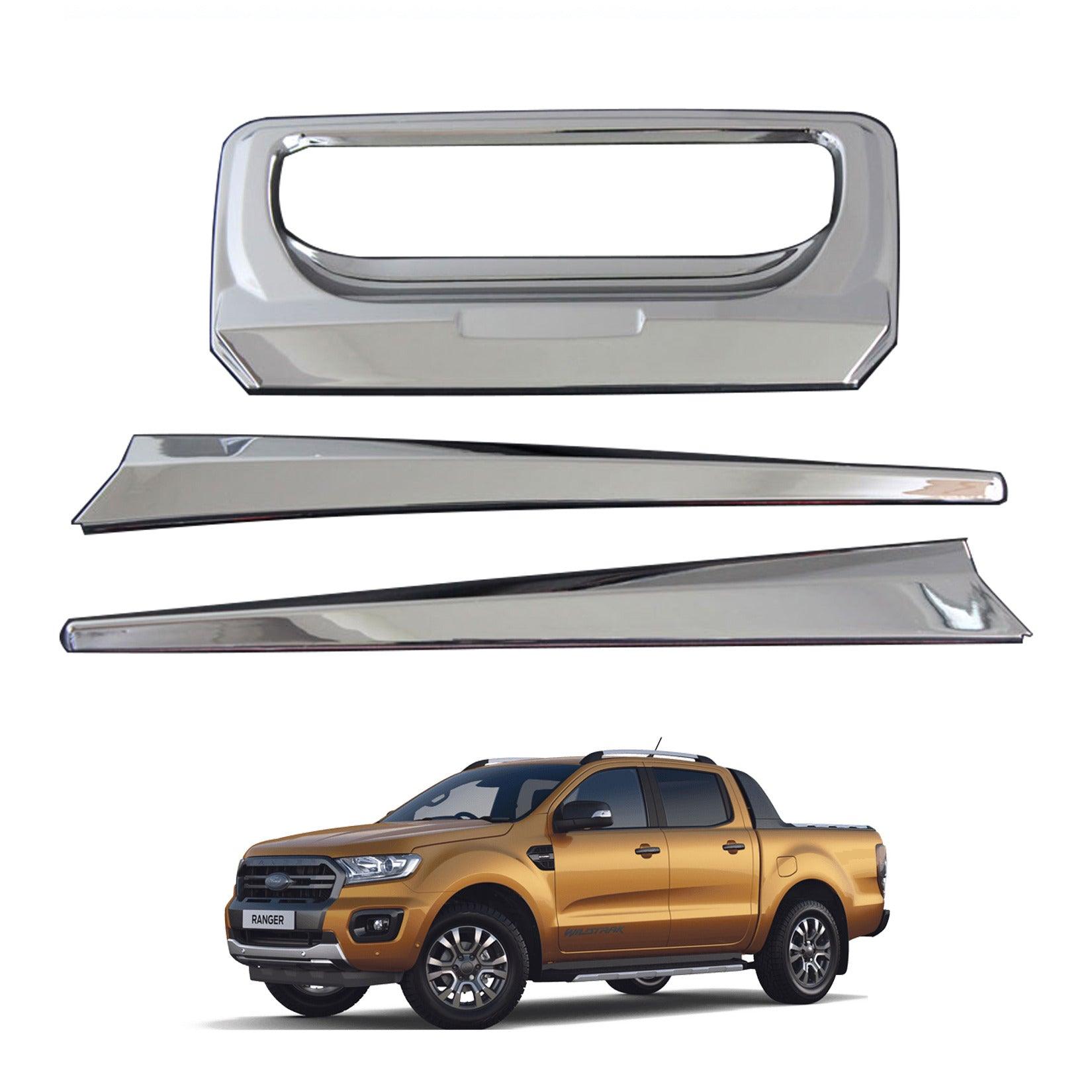 Ford Ranger T6 2012-2022- Rear Tailgate Door Handle Surround Trim - Cover - Chrome