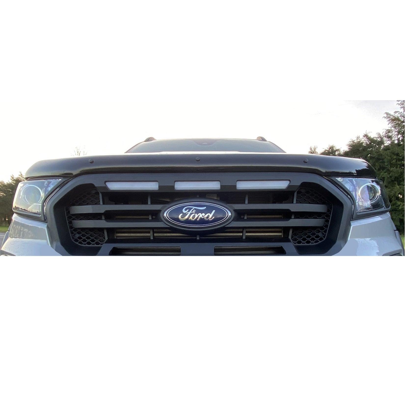 FORD RANGER T6 2019-2022 - REPLACEMENT GRILL WITH LEDS - BLACK - LOGO STYLE (NOT WILDTRAK) - Storm Xccessories2