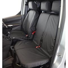 FORD TRANSIT CONNECT 2014-2018 - DRIVER AND DOUBLE PASSENGER SEAT COVERS – BLACK - Storm Xccessories2