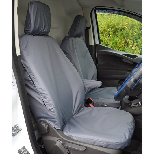 FORD TRANSIT COURIER 2014 ON - DRIVER AND NON-FOLDING PASSENGER SEAT COVERS - PAIR - GREY - Storm Xccessories2