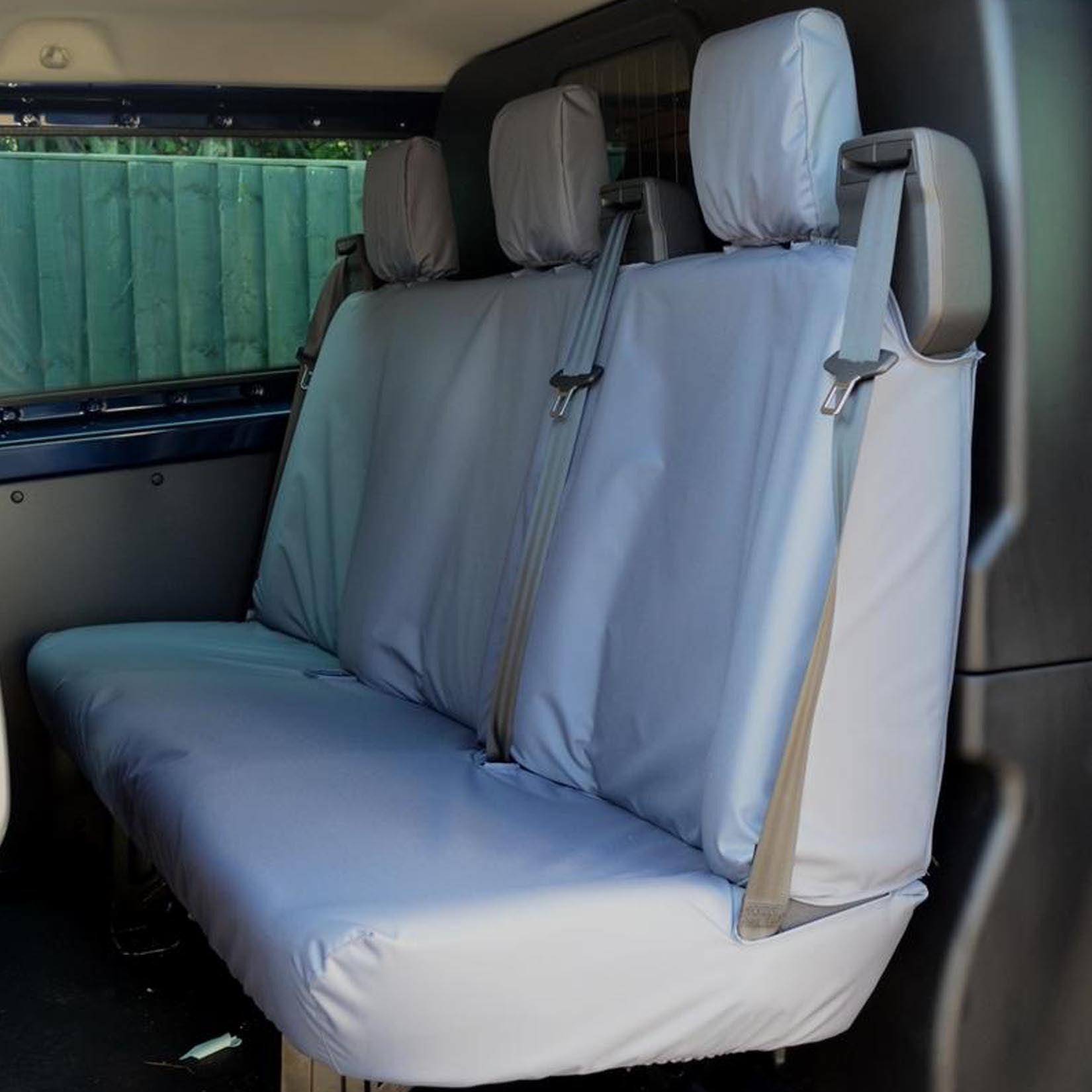 FORD TRANSIT CUSTOM 2013 ON DOUBLE CAB REAR SEAT COVERS – GREY - Storm Xccessories2